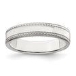 Sterling Silver Milgrain, Flat wedding band ring