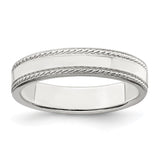 Sterling Silver Milgrain, Flat wedding band ring