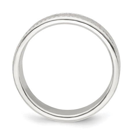 Sterling Silver Milgrain, Flat wedding band ring alternate angle