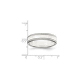 Sterling Silver Milgrain, Flat wedding band ring shown for scale