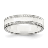 Sterling Silver Milgrain, Flat wedding band ring