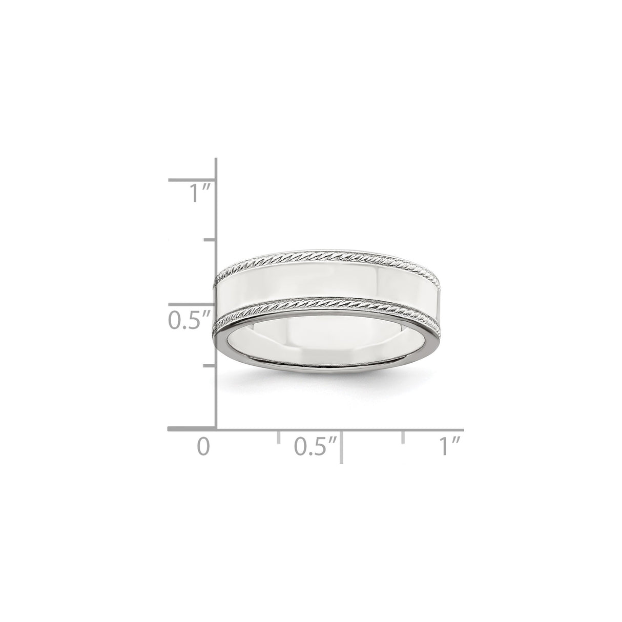 Sterling Silver Milgrain, Flat wedding band ring shown for scale