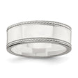 Sterling Silver Milgrain, Flat wedding band ring