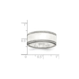 Sterling Silver Milgrain, Flat wedding band ring shown for scale