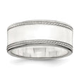 Sterling Silver Milgrain, Flat wedding band ring