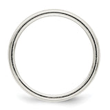 Sterling Silver Milgrain, Flat wedding band ring alternate angle