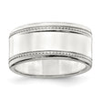 Sterling Silver Milgrain, Flat wedding band ring