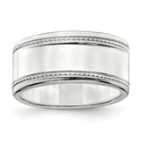Sterling Silver Milgrain, Flat wedding band ring