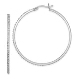 Sterling Silver Hoop Earrings with Diamond Mystique, Modern Minimalist Style for Women