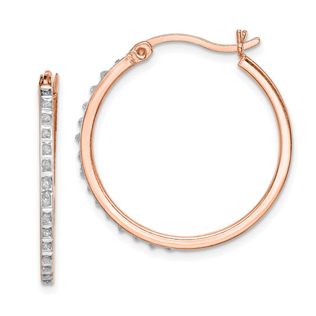 Sterling Silver Hoop Earrings with Diamond Mystique Stones, Modern Minimalist Design for Women