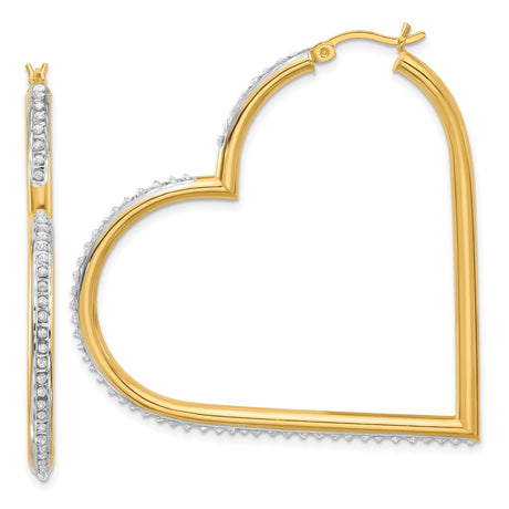 Sterling Silver Heart Hoop Earrings with Diamond Mystique Crystals, Romantic Style