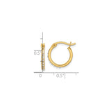 Sterling Silver Hoop Earrings with Diamond Mystique, Hinged Clasp, Polished Finish