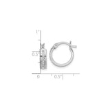 Sterling Silver Hoop Earrings with Diamond Mystique, High-Polish Textured Finish, Modern Design