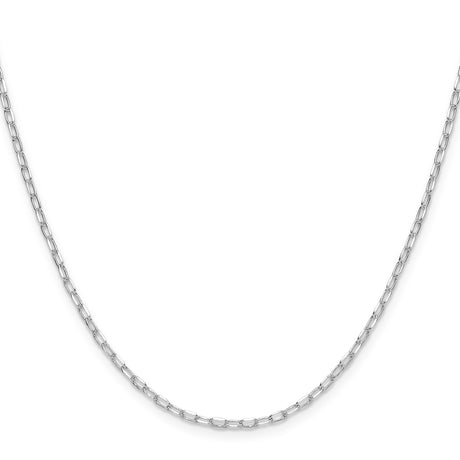 925 White Gold 2 mm Polished Chain Necklace