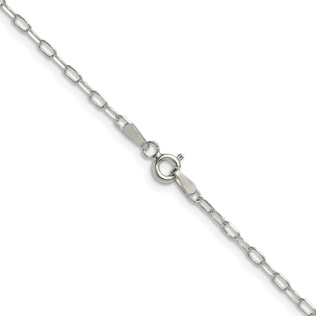925 White Gold 2 mm Polished Chain Necklace alternate angle
