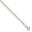 925 White Gold 2 mm Polished Chain Bracelet shown for scale
