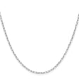 925 White Gold 2 mm Polished Chain Necklace