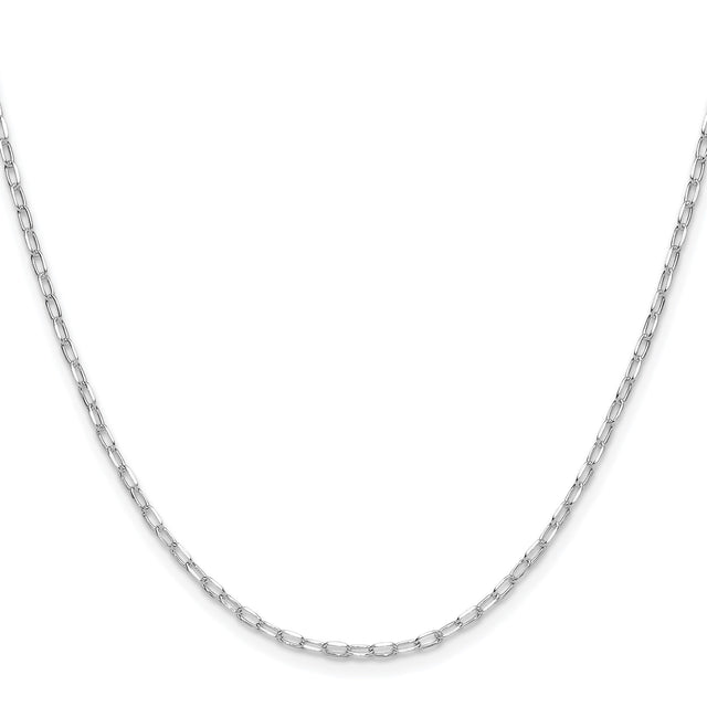 925 White Gold 2 mm Polished Chain Necklace