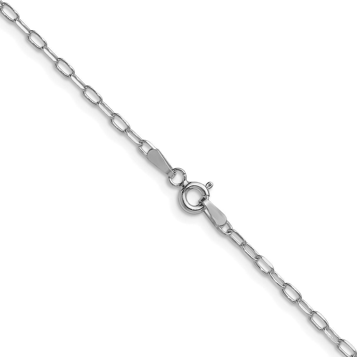 925 White Gold 2 mm Polished Chain Necklace alternate angle
