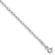 925 White Gold 2 mm Polished Chain Bracelet shown for scale