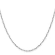 925 White Gold 2.15 mm Polished Chain Necklace