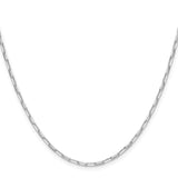 925 White Gold 2.15 mm Polished Chain Necklace