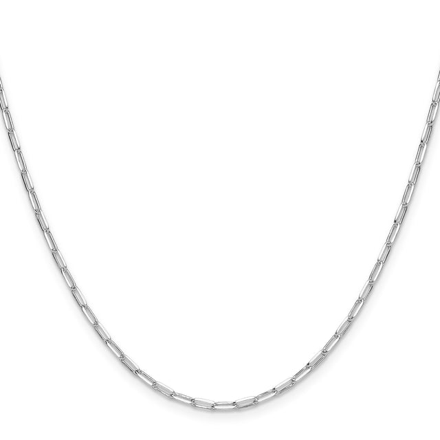 925 White Gold 2.15 mm Polished Chain Necklace