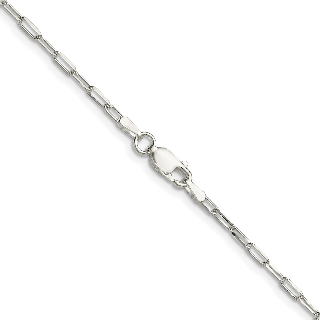 925 White Gold 2.15 mm Polished Chain Necklace alternate angle