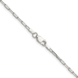 925 White Gold 2.15 mm Polished Chain Necklace alternate angle
