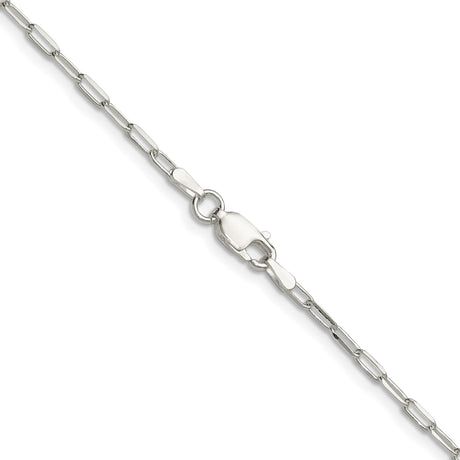 925 White Gold 2.15 mm Polished Chain Necklace alternate angle