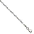 925 White Gold 2.15 mm Polished Chain Bracelet shown for scale