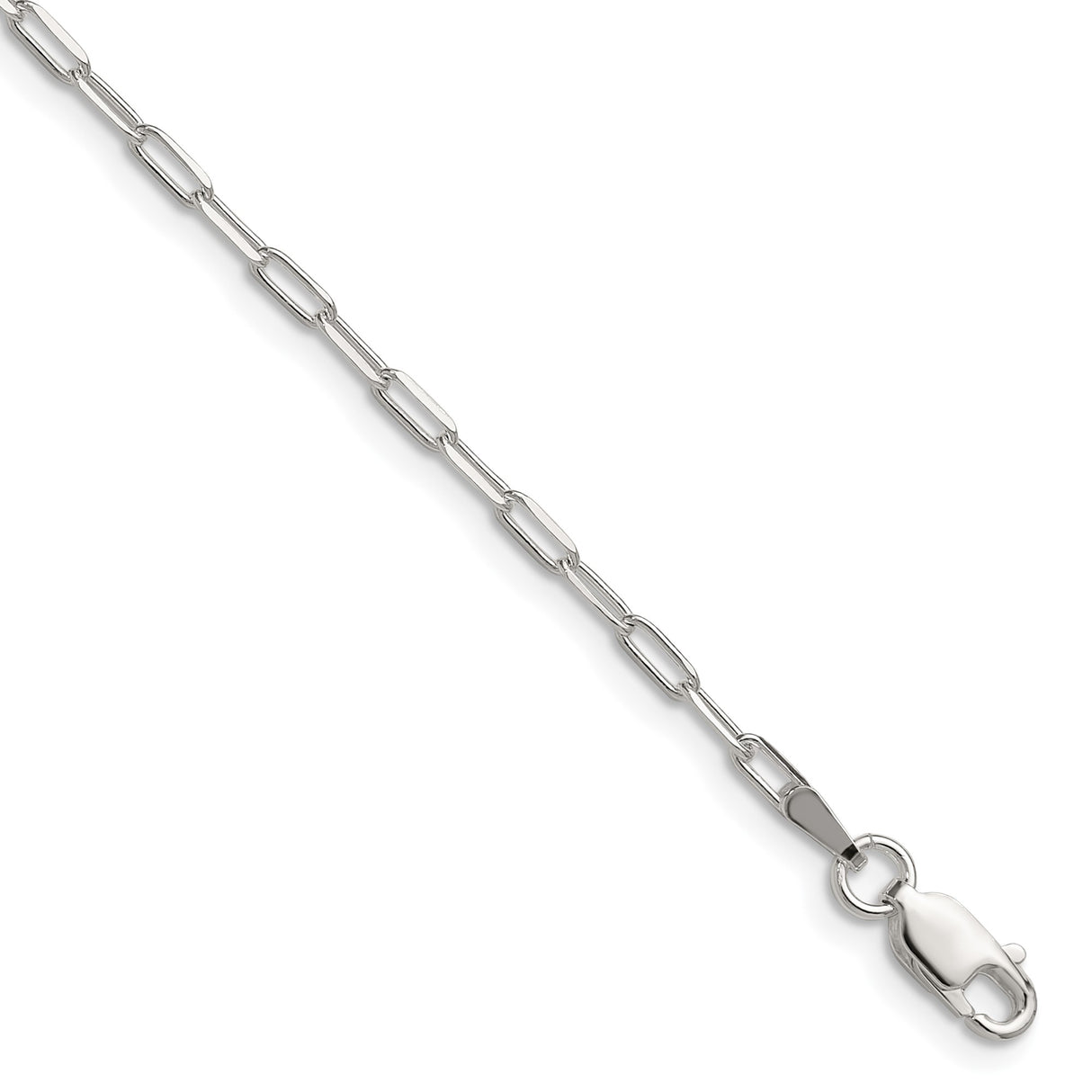 925 White Gold 2.15 mm Polished Chain Necklace detail view