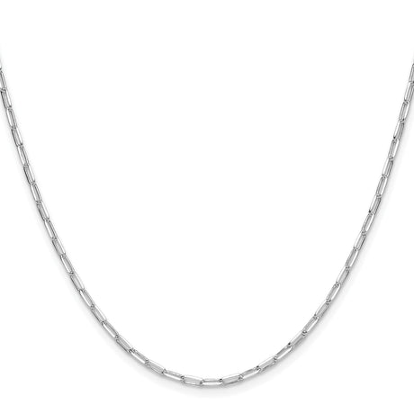 925 White Gold 2.15 mm Polished Chain Necklace