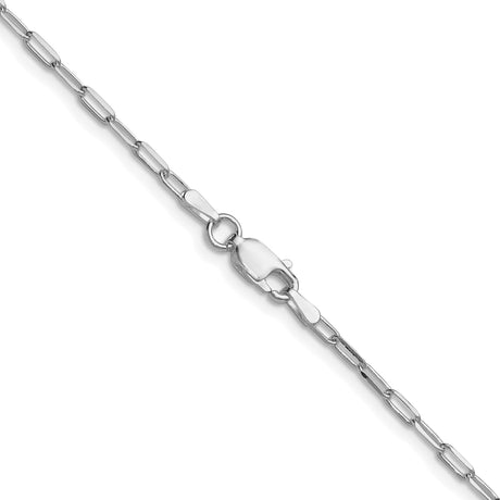 925 White Gold 2.15 mm Polished Chain Necklace alternate angle