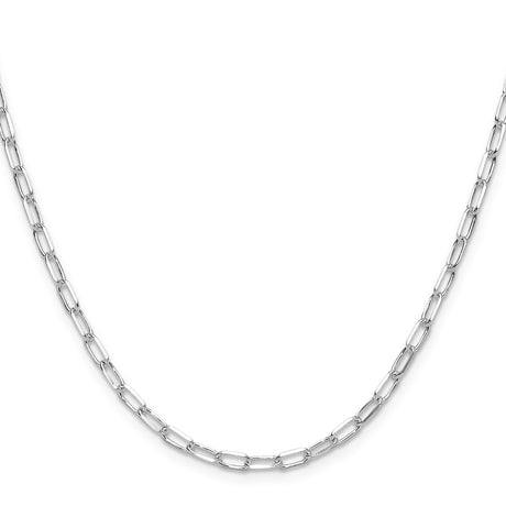 925 White Gold 3.15 mm Polished Chain Necklace