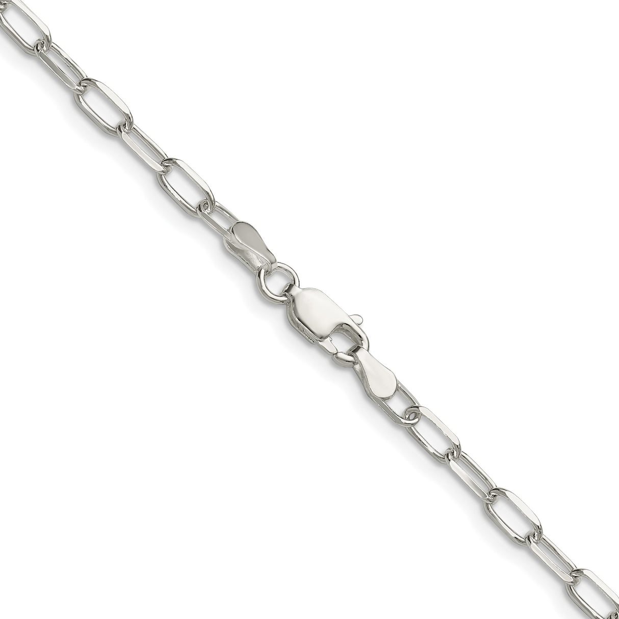 925 White Gold 3.15 mm Polished Chain Necklace alternate angle