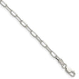 925 White Gold 3.15 mm Polished Chain Bracelet shown for scale