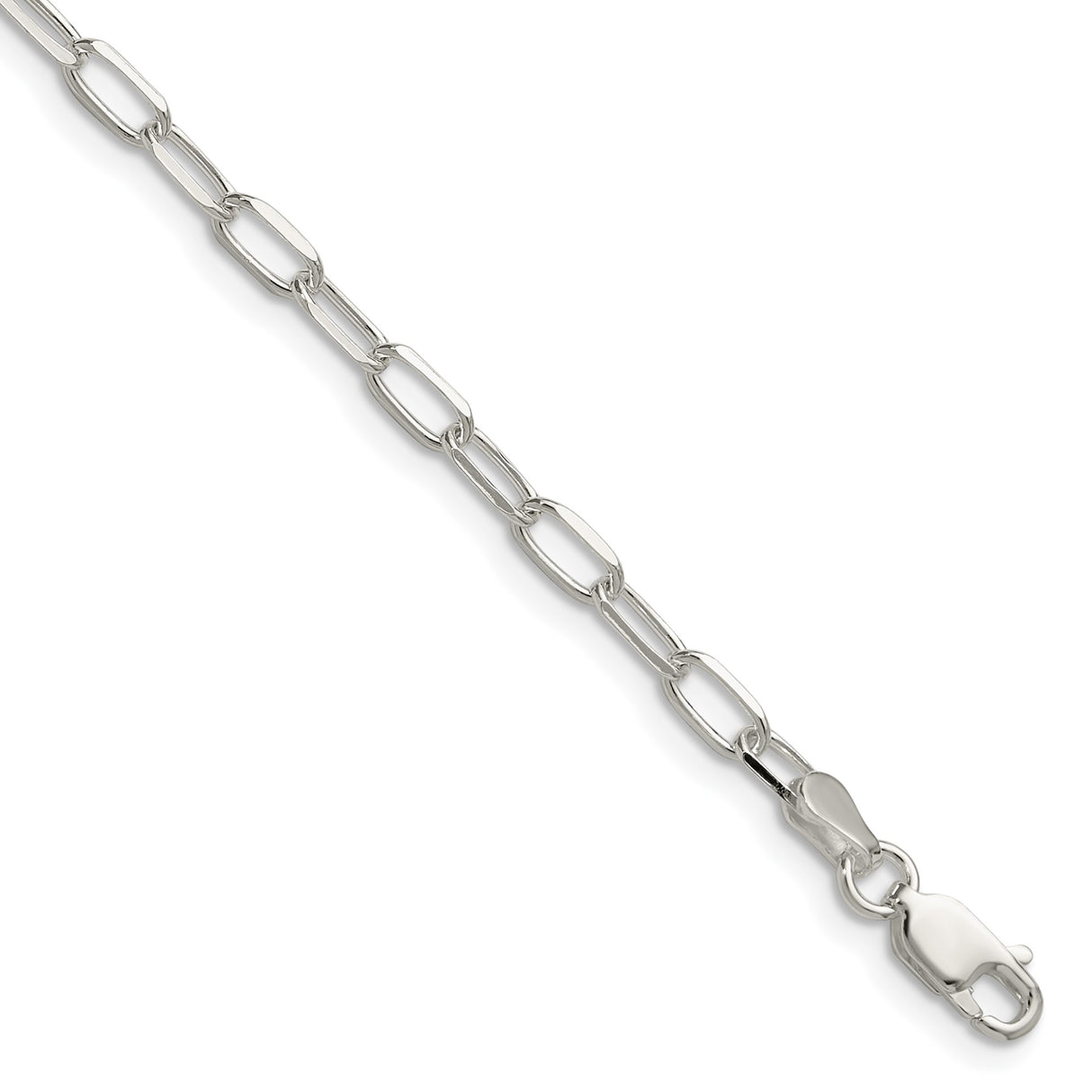 925 White Gold 3.15 mm Polished Chain Necklace detail view