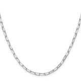 925 White Gold 3.15 mm Polished Chain Necklace