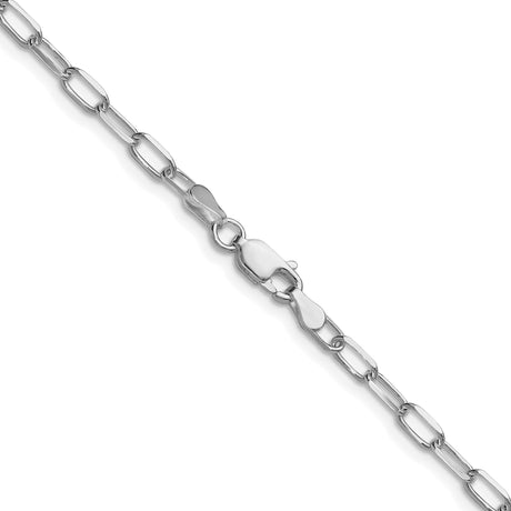 925 White Gold 3.15 mm Polished Chain Necklace alternate angle