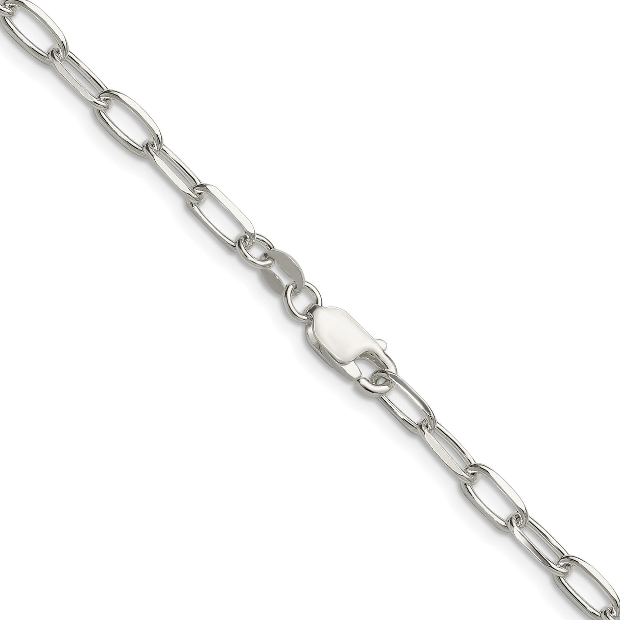 925 White Gold 3.85 mm Polished Chain Necklace alternate angle