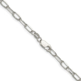 925 White Gold 3.85 mm Polished Chain Necklace alternate angle