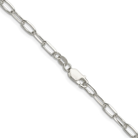 925 White Gold 3.85 mm Polished Chain Necklace alternate angle