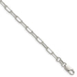 925 White Gold 3.85 mm Polished Chain Bracelet shown for scale
