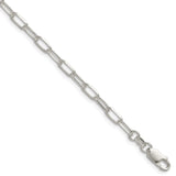 925 White Gold 3.85 mm Polished Chain Bracelet shown for scale
