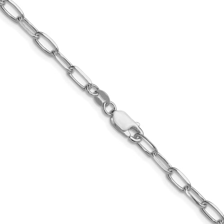 925 White Gold 3.85 mm Polished Chain Necklace alternate angle