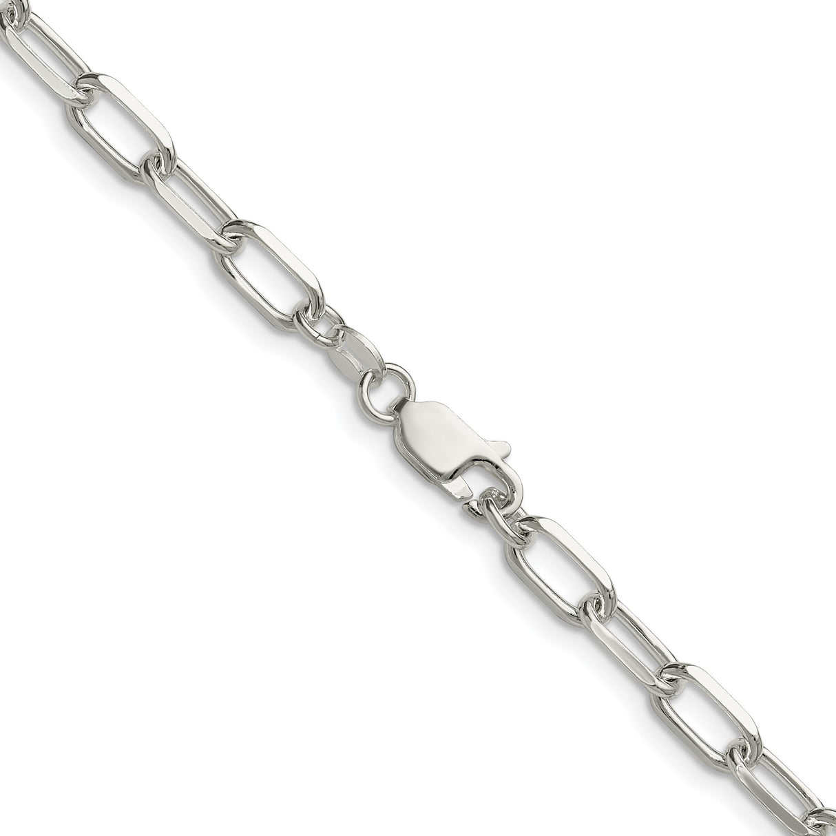 925 White Gold 4.65 mm Polished Chain Necklace alternate angle