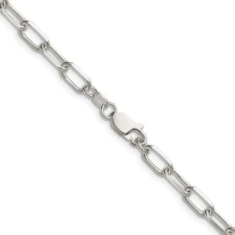 925 White Gold 4.65 mm Polished Chain Necklace alternate angle