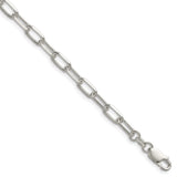 925 White Gold 4.65 mm Polished Chain Bracelet shown for scale