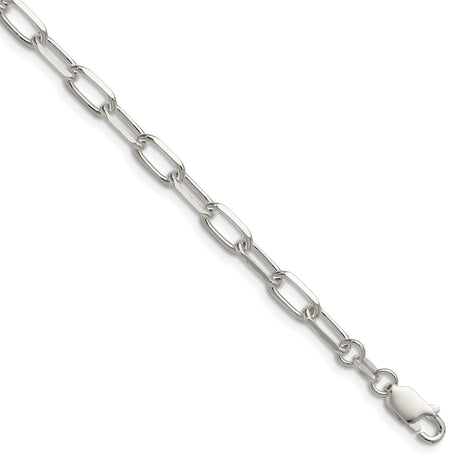 925 White Gold 4.65 mm Polished Chain Bracelet shown for scale